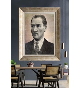 Gümüş Çerçeveli Atatürk Tablo ds310