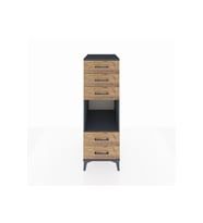 Kronos Dolap Tek Raflı 5 Çekmeceli 44x59x134 Antrasit-Çam