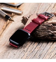 vagave Apple Watch 3 4 5 6 7 Se 8 Ultra 42mm 44mm 45mm 49mm Deri Kordon musap (Kırmızı)