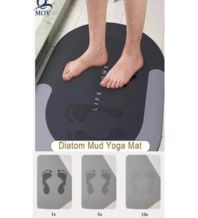 Su Emici Paspas Şık Tasarım Abdest Paspası Kaymaz Taban Diyatom 40*60 Cm Oval Paspas