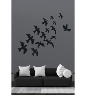 Uçan Kuşlar Dekoratif Duvar Sticker Kuş Sürüsü Duvar Süsü