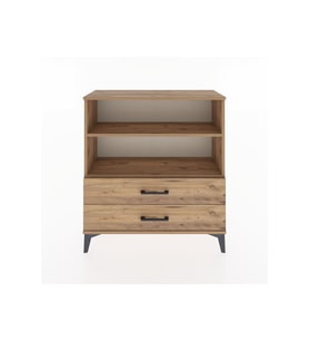 Arges Şifonyer 2 Raflı 2 Çekmeceli 88x30x96 Çam-Çam
