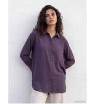 LCW Modest Mor Modal Karışımlı Oversize Kadın Gömlek Tunik
