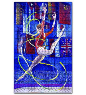 Cakapuzzle Erne Bames Ritmik Jimnastikçi 1984 Olimpiyat Puzzle Yapboz MDF(Ahşap) (120 Parça)