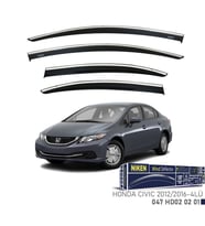 Honda Uyumlu Civic 2012-2016 Model Kromlu Cam Rüzgarlığı 4Lü Parça