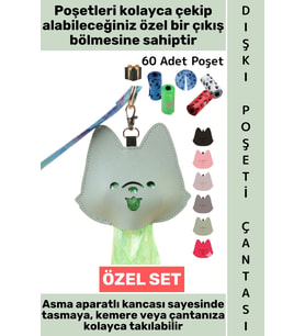 #KöpekTuvalet Evcil Hayvan Sevimli Figürlü Poşet Çıkış Bölmeli Tasma Bel Kemeri Sırt Çantası Kancalı