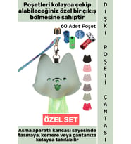 #KöpekTuvalet Evcil Hayvan Sevimli Figürlü Poşet Çıkış Bölmeli Tasma Bel Kemeri Sırt Çantası Kancalı