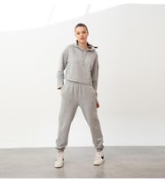 Nors Bolthor Kapüşonlu Crop Sweatshirt Açık Gri Melanj