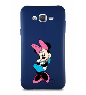 Samsung Galaxy J7 Core Soft Premier Kapak Minnie Mouse-D Tasarımlı Silikon Kılıf - Lacivert (Şeffaf)