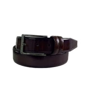 Bordo Rugan 3,5 cm Erkek Casual Kemer