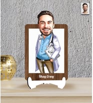 Kişiye Özel Doktor Temalı Karikatür Ahşap Biblo