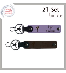 Kız Sporcuya Dövüş Ruhu Yansıtan Hediyelik, Tekvando Temalı Yazı Eklenebilir Anahtarlık, Mor-K Kahve