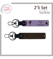 Kız Sporcuya Dövüş Ruhu Yansıtan Hediyelik, Tekvando Temalı Yazı Eklenebilir Anahtarlık, Mor-K Kahve