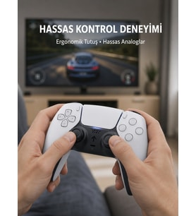 Kablosuz PS5 Oyun Kumandası Hızlı Tepki ve Ergonomik Tutuş Yeni Nesil
