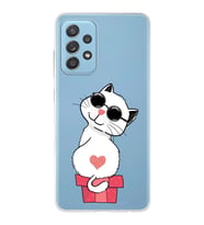 Samsung Galaxy A52s Uyumlu Kapak Cool Cat Tasarımlı Şeffaf Silikon Kılıf