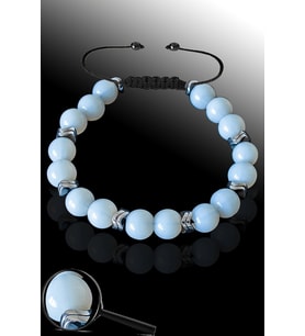 Sertifikalı Silver Hematitli Opal Taşı Bileklik - Ayarlamalı (Çok Renkli)