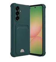 Samsung Galaxy A36 Kılıf Kelvin Kartvizitli Silikon - Koyu Yeşil