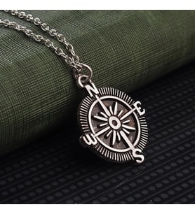 Compass Erkek Kolye Pusula Tasarım Takı Aksesuar K24 T5