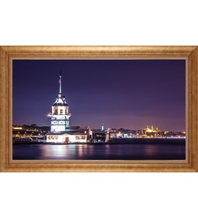 EV İŞYERİ OFİS İÇİN ALTIN ÇERÇEVELİ PASPARTULU TABLO S654
