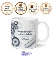 Mühendislik Öğrencisi Tasarım Baskılı Kupa Bardak Hediye Porselen Mug