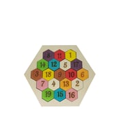 Hedef 38 Ahşap Doğal Boyalarla Renklendirilmiş Altıgen Petek Puzzle Zorluk Seviyesi 3 / 5