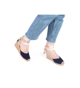 Gerçek Elişi Ipli Espadril Dolgu Topuk Keten Espadril Handmade