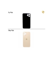 iPhone 11 PRO Altın Renk Arka Kapak Arka Cam Batarya Kapağı Lazer Kesim Kapak Pil Kapağı