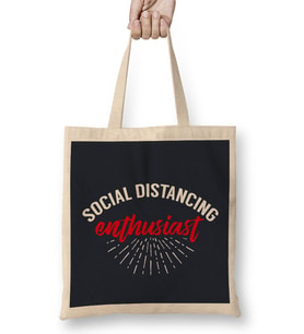 Social Distancing Enthusiast Bez Çanta Uzun Saplı
