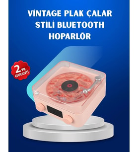 Retro Saatli Bluetooth Hoparlör – Gece Lambalı Kristal Ses Kalitesi
