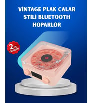 Retro Saatli Bluetooth Hoparlör – Gece Lambalı Kristal Ses Kalitesi