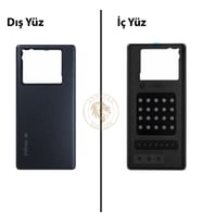 Infinix Note 40 Pro 5G Siyah Uyumlu Arka Kapak Arka Cam Batarya Pil Kapağı Lazer Kesim Back Cover