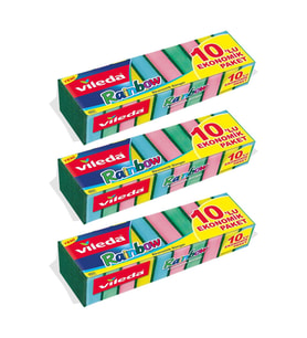 10'lu Rainbow Ekonomik Bulaşık Süngeri 3'li Paket