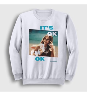 Presmono Unisex Beyaz It's Ok I'm Ok Tate Mcrae Sweatshirt 532598tt