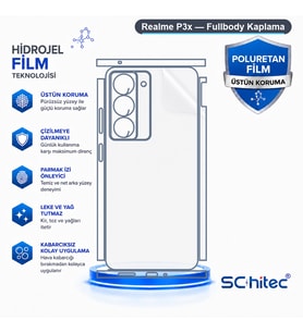 SChitec Realme P3x Uyumlu Fullbody Arka Kaplama Hidrojel Koruyucu Film