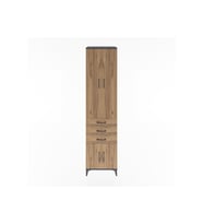 Hyperion Dolap 4 Raflı 3 Çekmeceli 4 Kapaklı 60x44x243 Antrasit-Çam