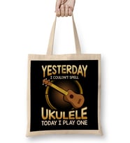 Yesterday I Couldnt Spell Ukulele Today I Play One Bez Çanta Uzun Saplı