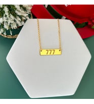Kişiye Özel 925 Ayar Gümüş Plaka Model Melek Numarası Kolye (Gold)
