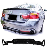 Bmw F36 Coupe 4 Serisi M Performance Difüzör Piona Black 2014 ve üzeri Sol Çift Egzoz Çıkışlı