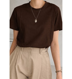 Kadın Kısa Kollu Çizgi Detaylı Basic Tişört Süprem Kumaş Yazlık Rahat T-Shirt