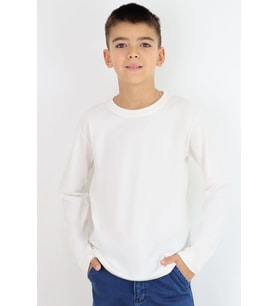 Breeze Erkek Çocuk Uzun Kollu Tişört Basic 5-14 Yaş, Ekru
