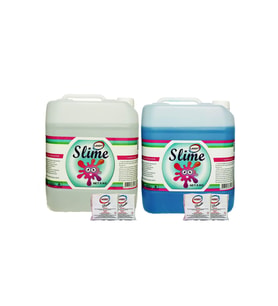 Lansy zıp zıp şaka hamuru 2 renk şeffaf 5 kg + mavi 5 kg + boraks