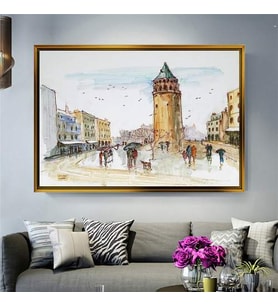 Altın Çerçeveli dekoratif tablo a563 (Gold)