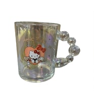 Kawaii Hello Kitty Işıltılı Baloncuk Kulplu Cam Bardak