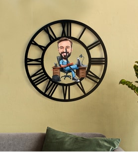 Kişiye Özel Doktor Karikatür 3D Ahşap Mdf Duvar Saati 241