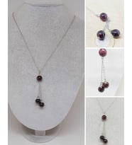 Lal (Garnet-Granat) Taşı Zincirli Kolye (8924)