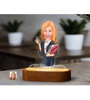 BK Gift Kişiye Özel Kadın Karikatürlü Dekoratif 3D Biblo LED Işıklı Gece Lambası-14, Sevgiliye Hediye, Arkadaşa Hediye, Doğum Günü Hediyesi