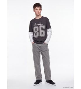 LCW Kids Gri Wideleg Erkek Çocuk Jean Pantolon