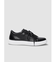 Hakiki Deri Siyah Bağcıklı Erkek Sneaker