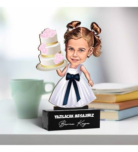Doğum Günü Kızı Karikatürlü Biblo