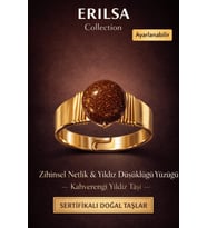 Sertifikalı Zihinsel Netlik Yüzüğü – Kahverengi Yıldız Taşı Doğal Taş – Ayarlanabilir (Çok Renkli)